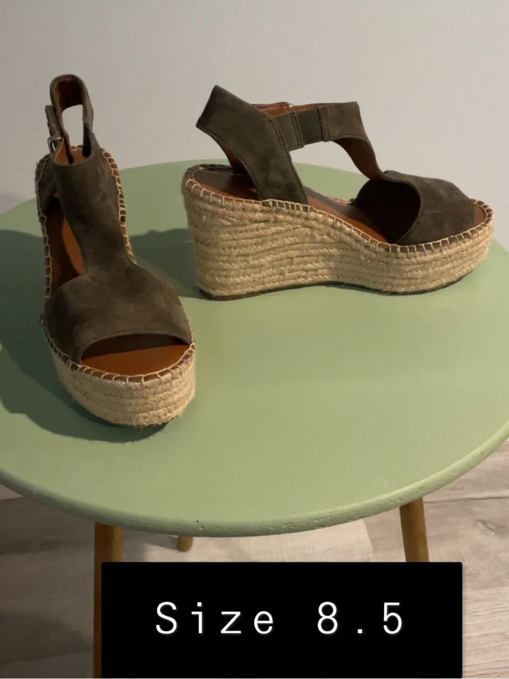 Franco Sarto Olive Suede Espadrille Wedges